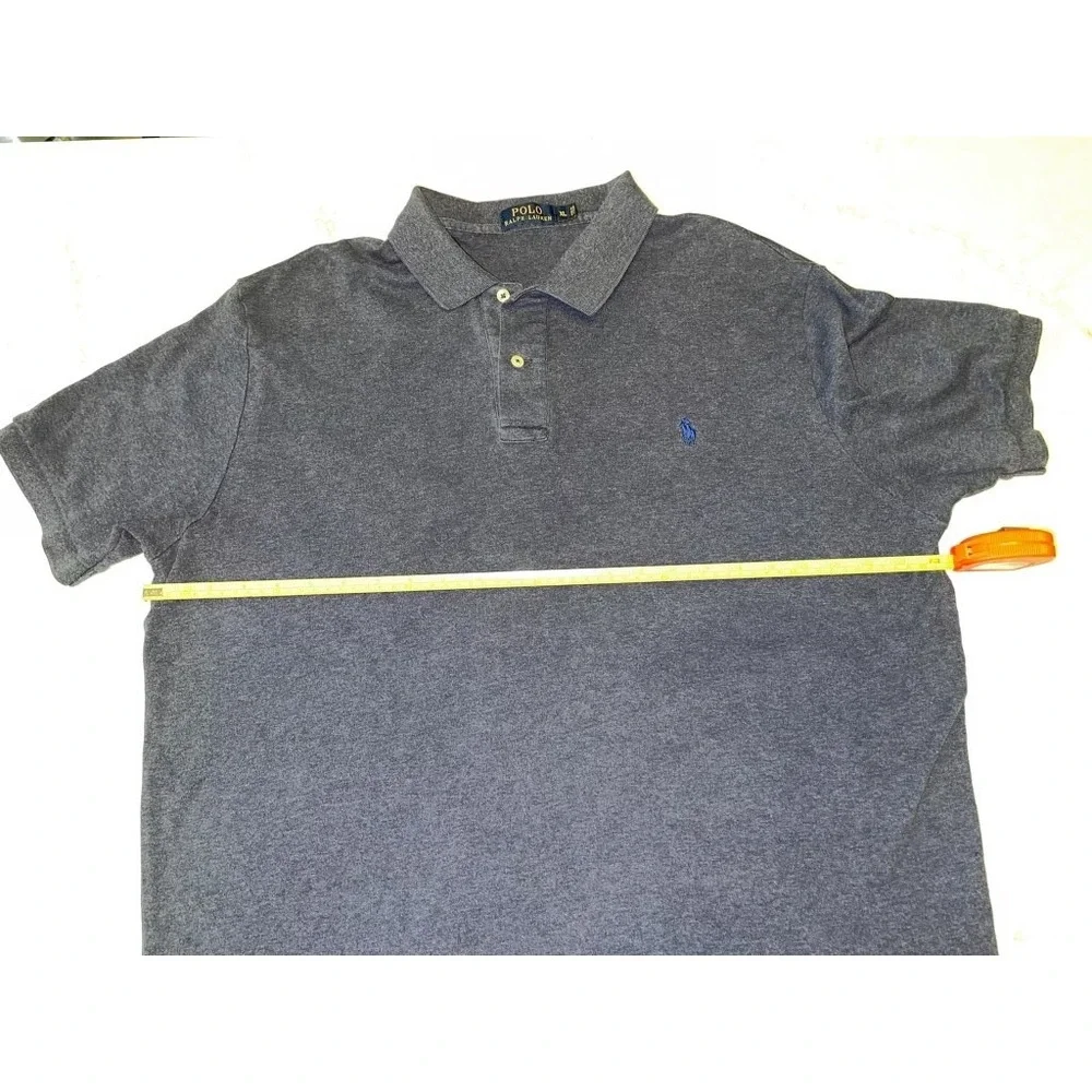 Vintage Polo by Ralph Lauren Mens‎ 2XLT Blue Cotton Pony Knit Preppy Polo
